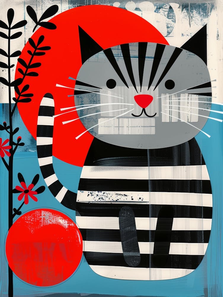 Cat In Stripes