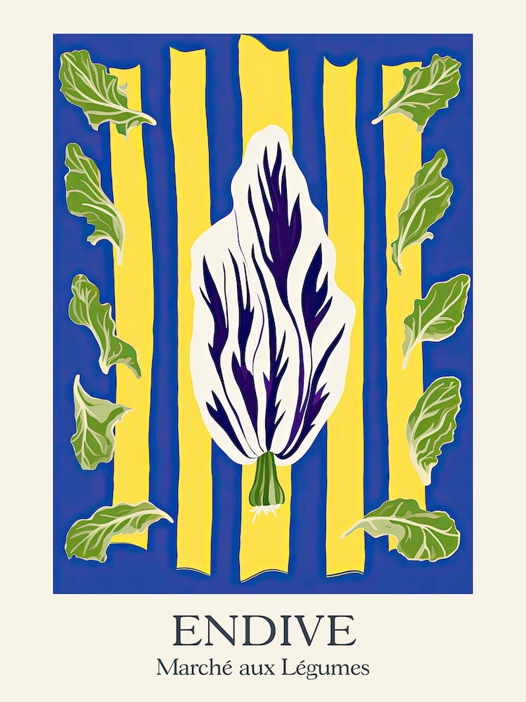 Marche Aux Legumes Endive Illustration d'Été 3