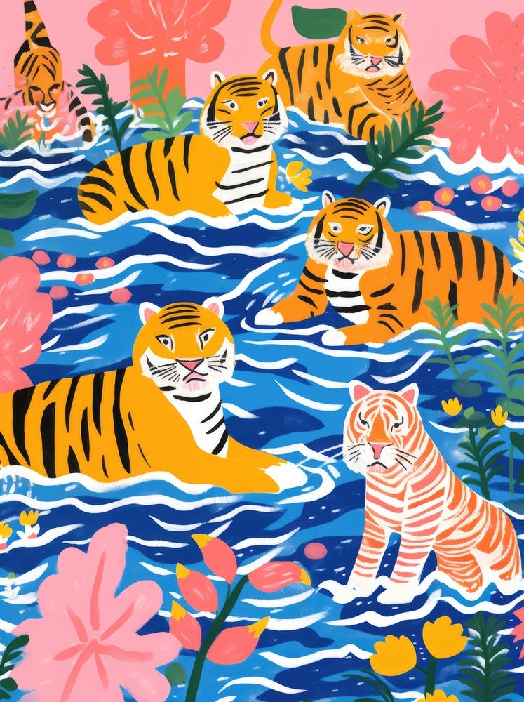 Tiger In The Water