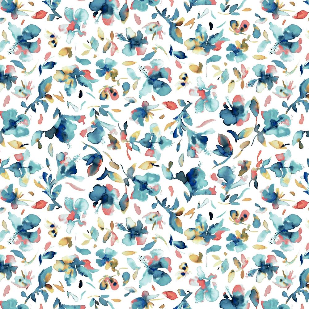 Watery Hibiscus Blue Square
