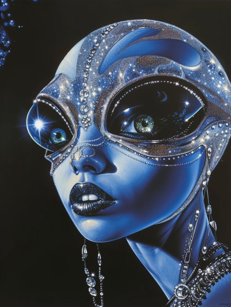 Surreal Female Blue Alien