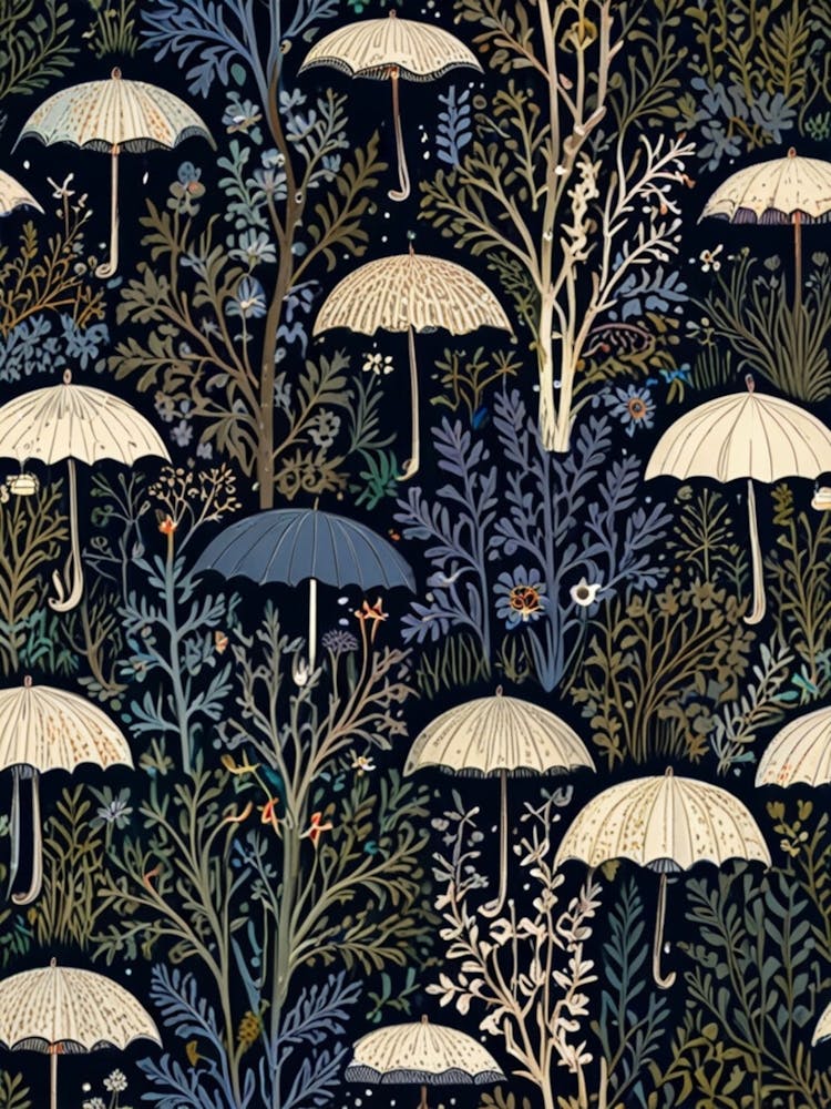 William Morris Umbrellas In The Forest 1