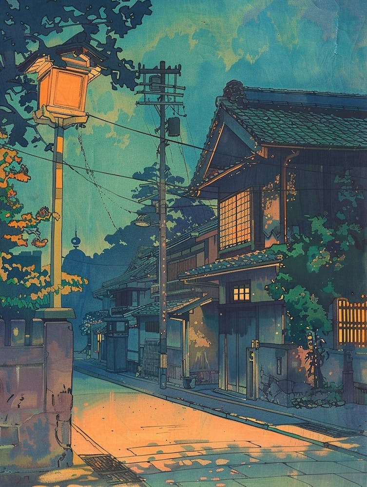 Nagoya Japan 2 Retro Illustration