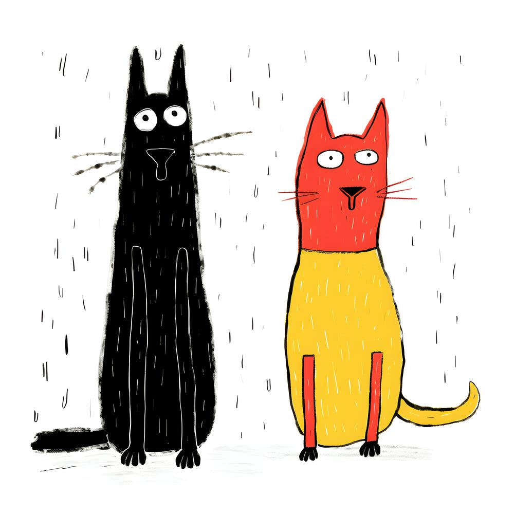 Two Cats In The Rain