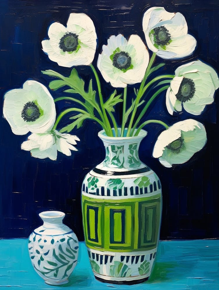 Flowers In A Vase Still Life Painting Anemone 4