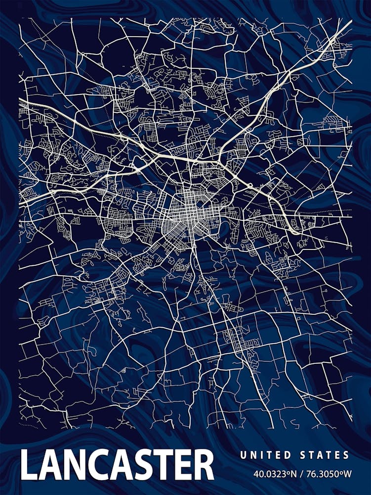 Lancaster Crocus Marble Map