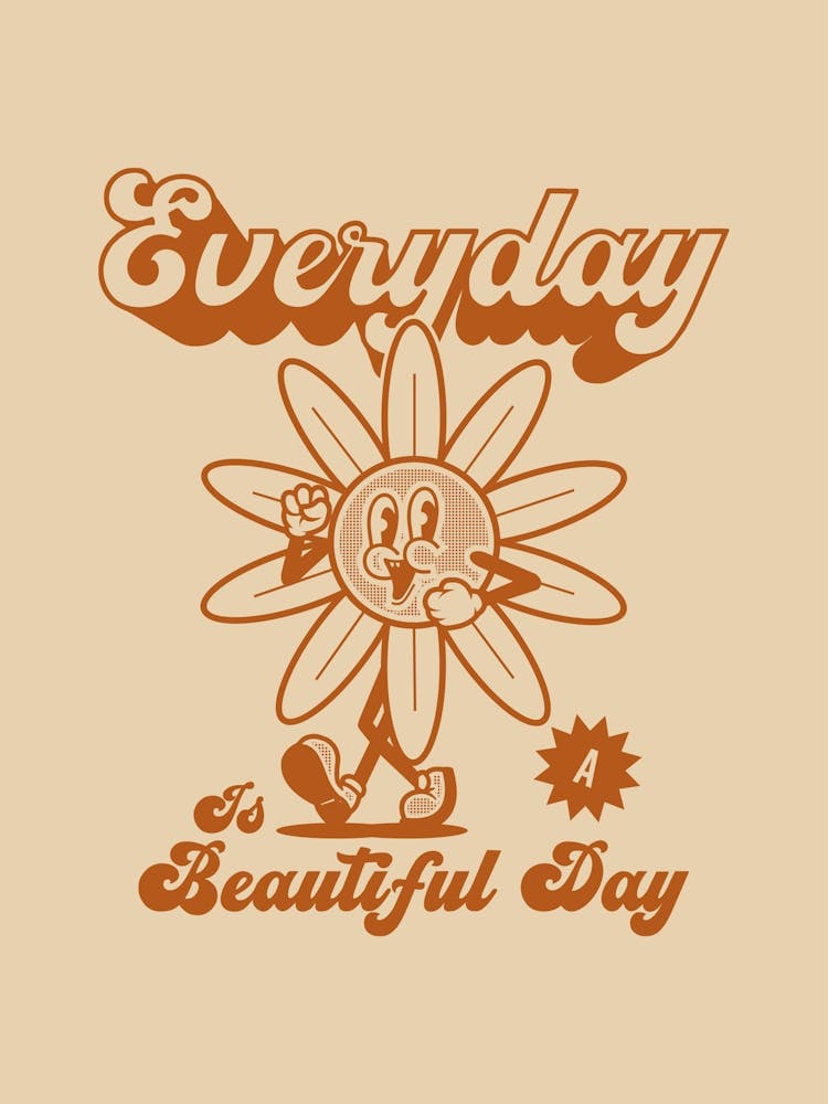 Retro Poster Funky Wall Art Retro Wall Decor Everyday Is A Beautiful Day Retro Groovy Print Vintage Art Retro Art