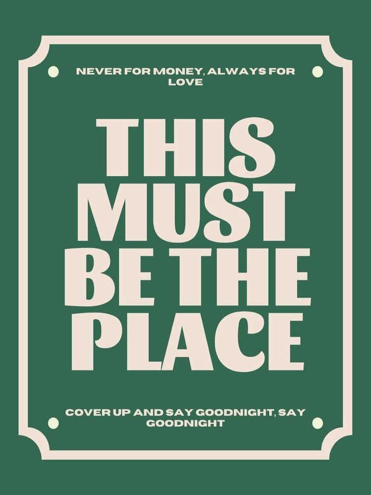 This Must Be The Place Print | Talking Heads Print