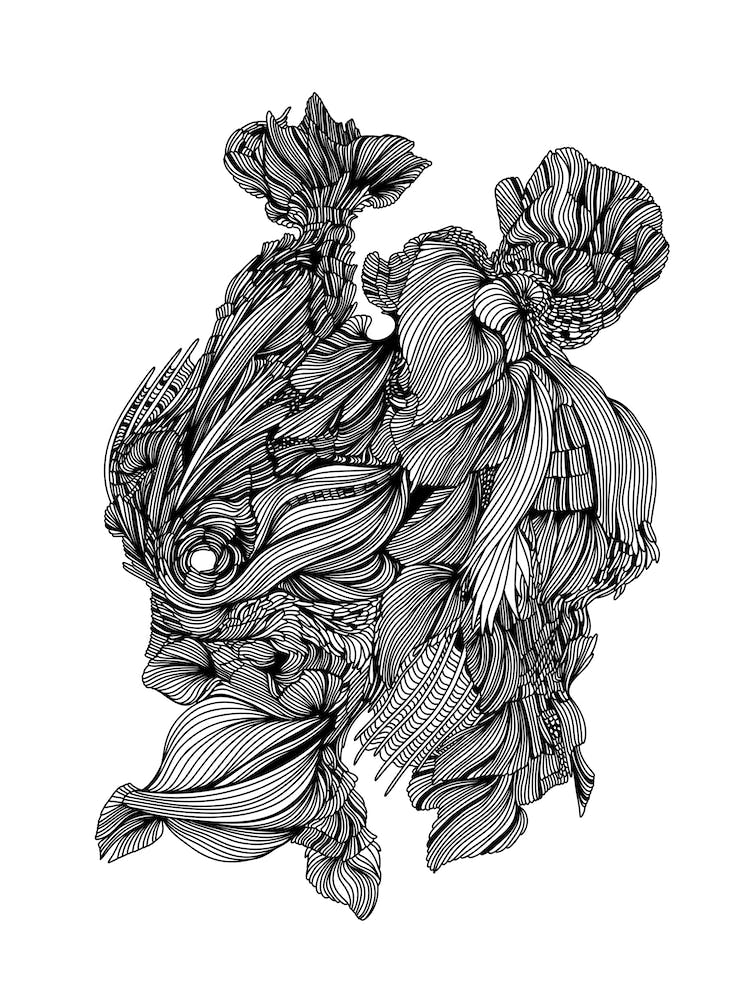 Running Rabbit Linear Drawing