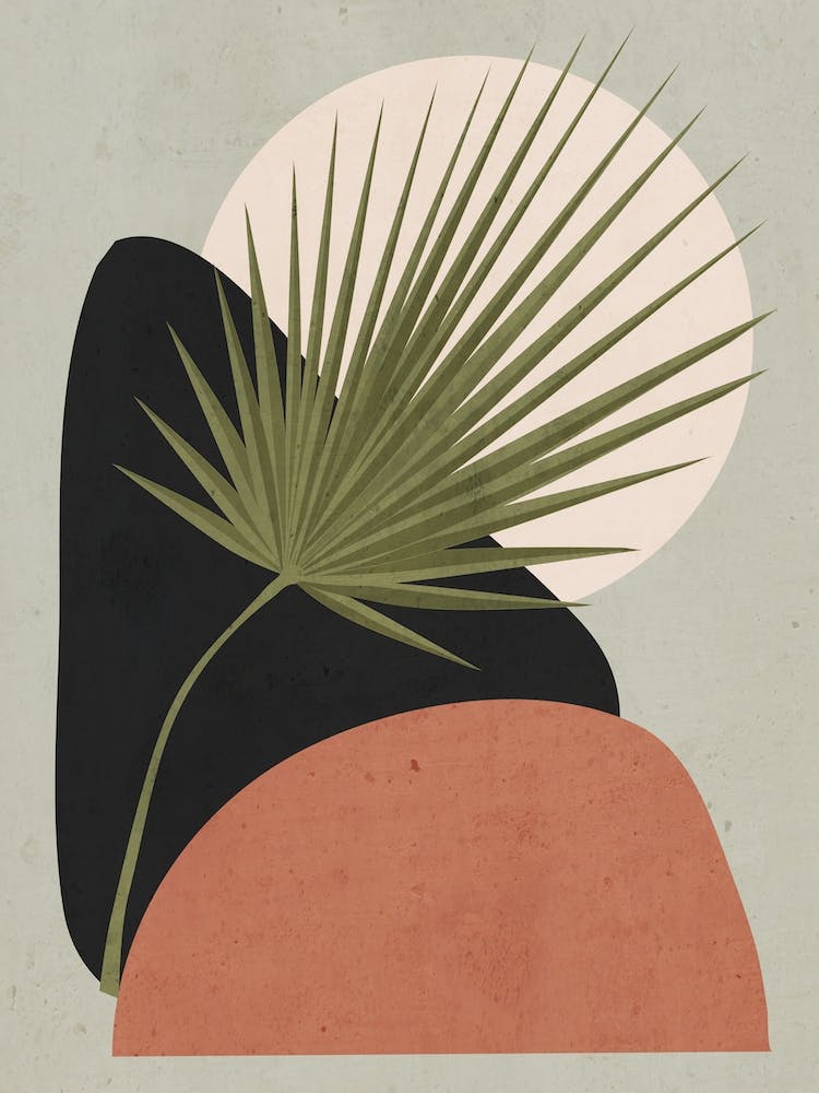 Tropical Palm Leaf Abstract