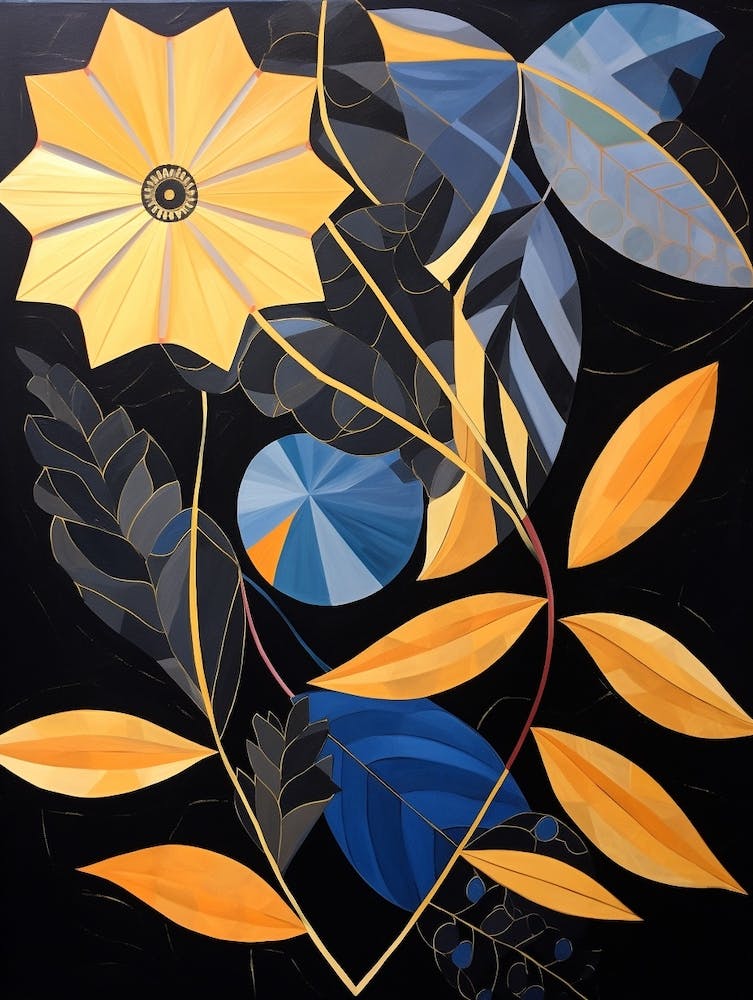 Sunflower 6 Hilma Af Klint Inspired Flower Illustration