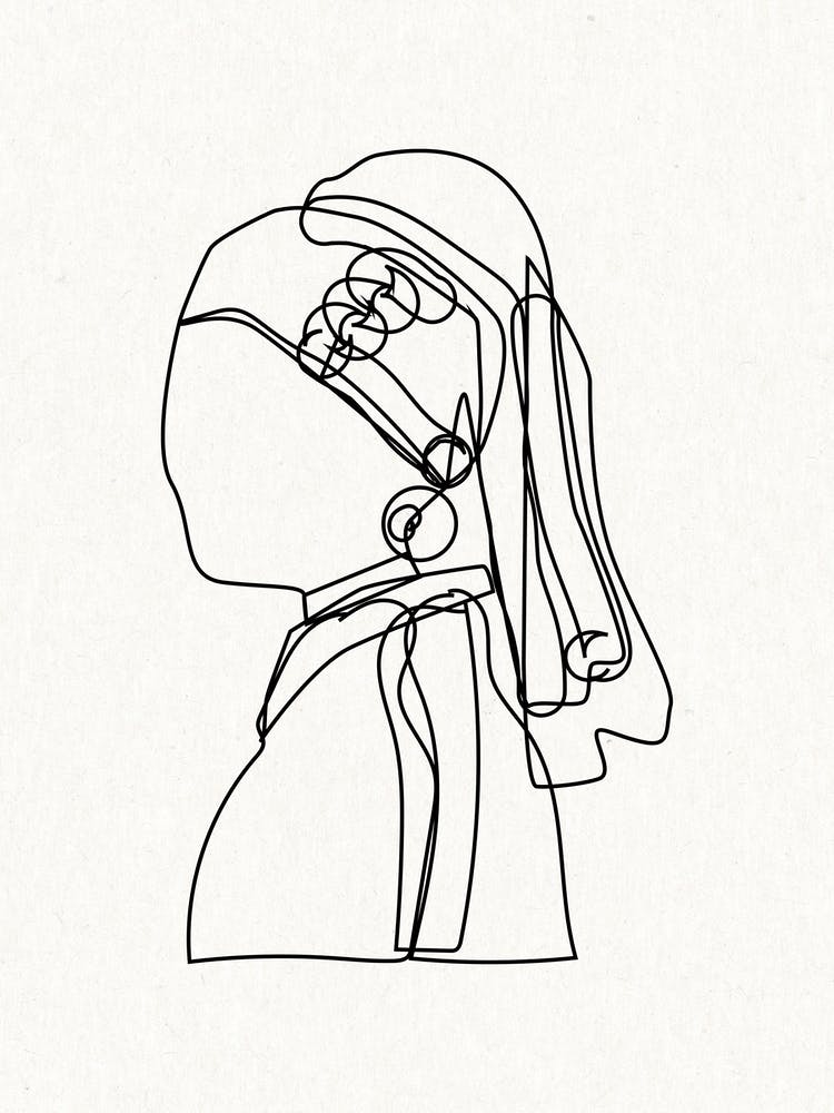 The Girl With The Pearl Earring Outline