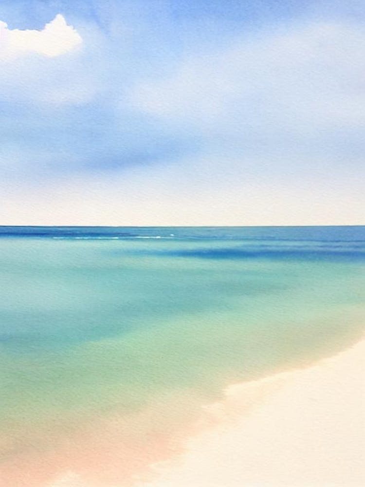 Gili Trawangan Beach 3, Indonesia Watercolour