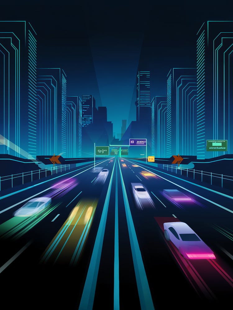 Futuristic Cityscape, Anime Art Lofi