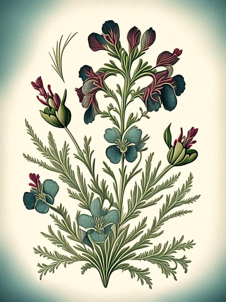 Nemesia 2 Floral Botanical Vintage Poster Flower