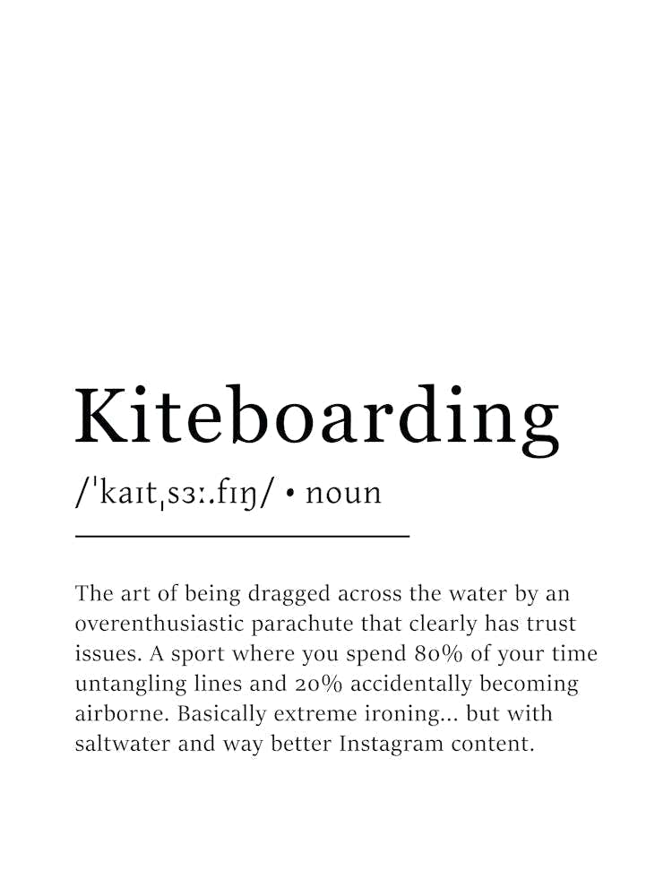 Kiteboarding Definition Poster - Dictionary