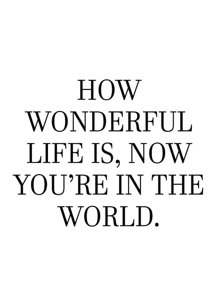 How Wonderful Life Is