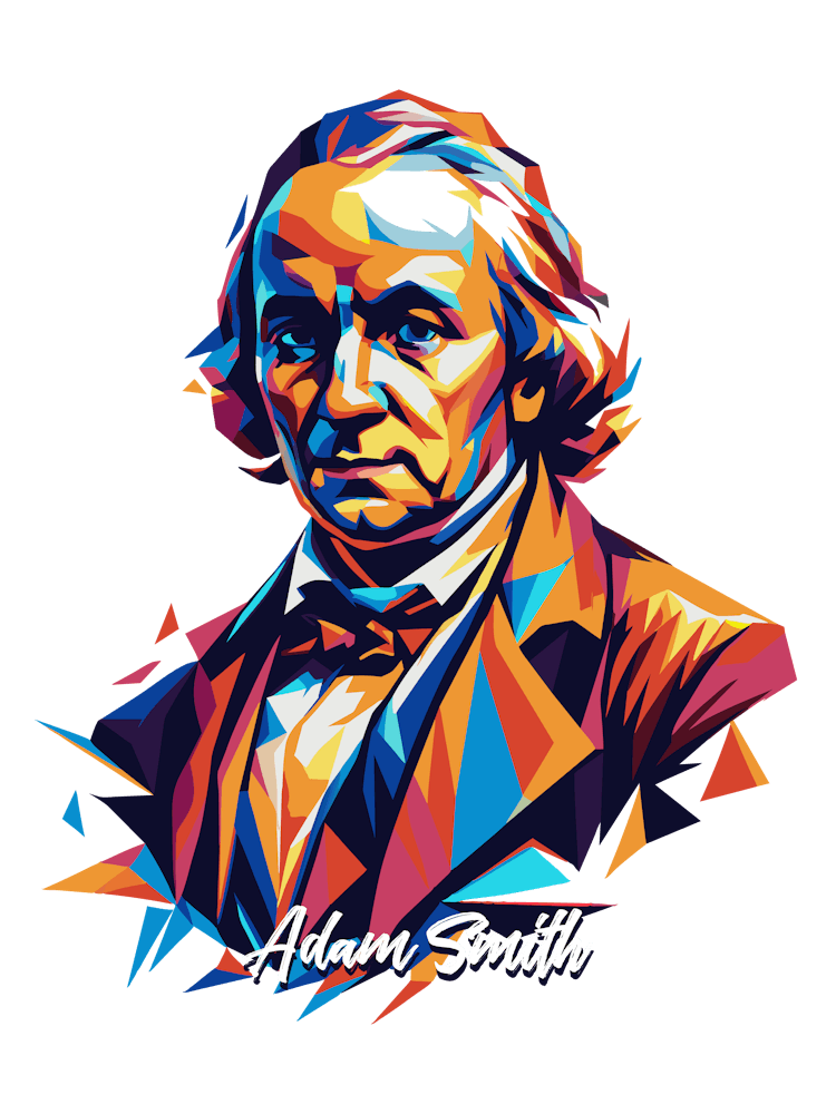 Adam Smith Portrait WPAP Pop Art