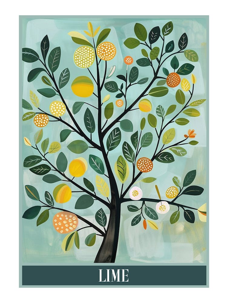 Lime Tree Flat Illustration 8 Poster