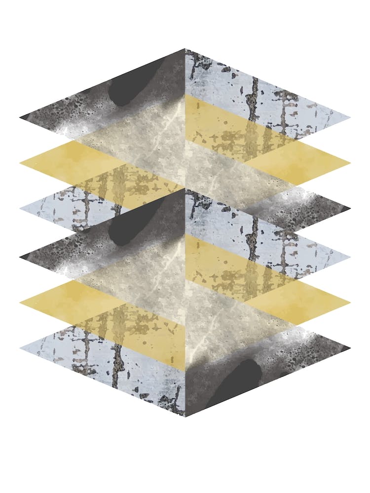 Scruff Yellows and Grey Abstract