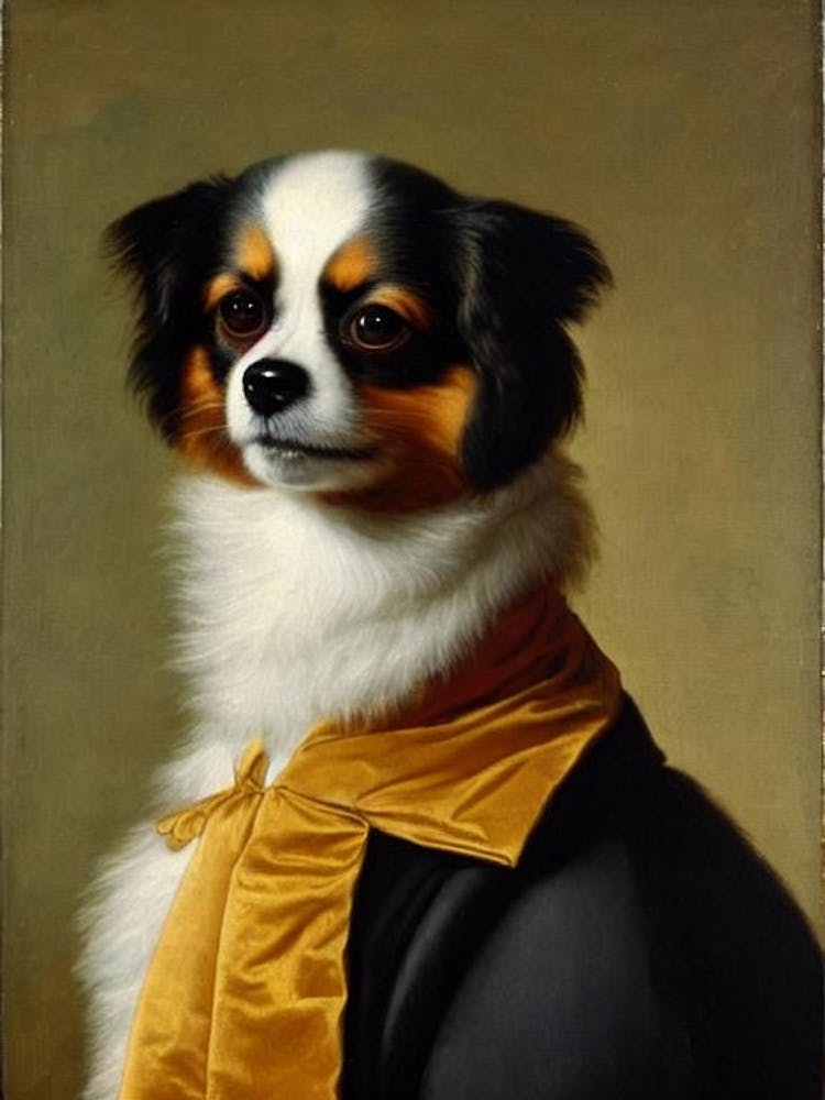 Papillon 3 Portrait Renaissance Peinture à l'Huile