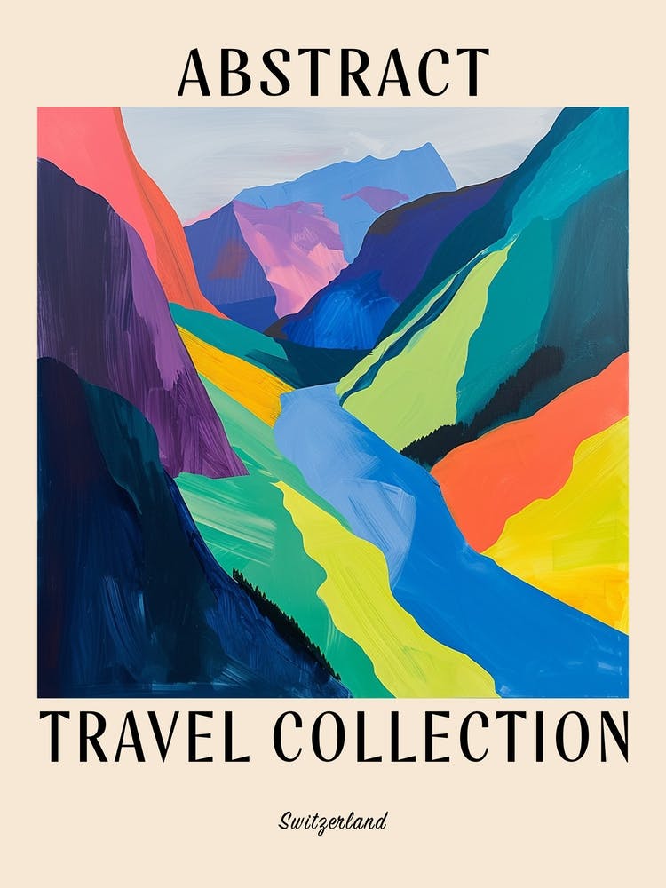 Abstract Travel Collection Poster Switzerland 2
