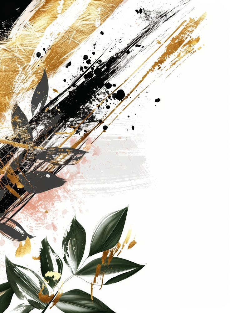 Abstract Background With Gold Leaves