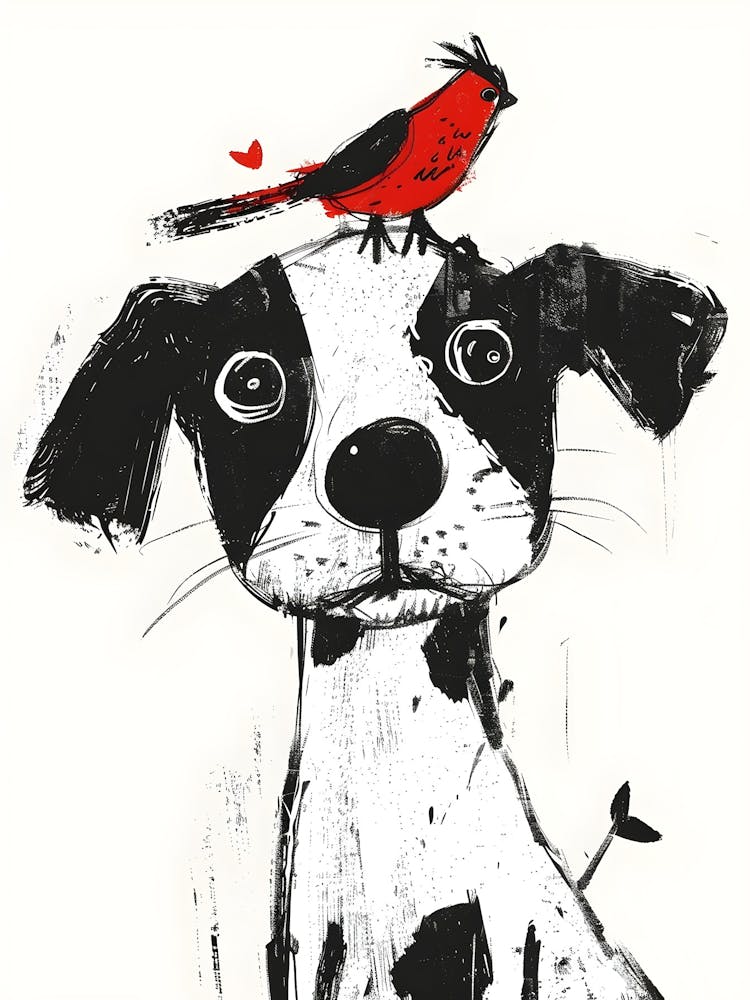 Dog With Bird