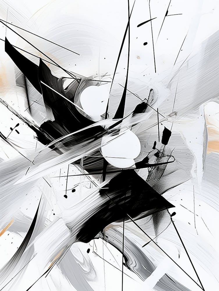 Quantum Entanglement Abstract Black And White 10