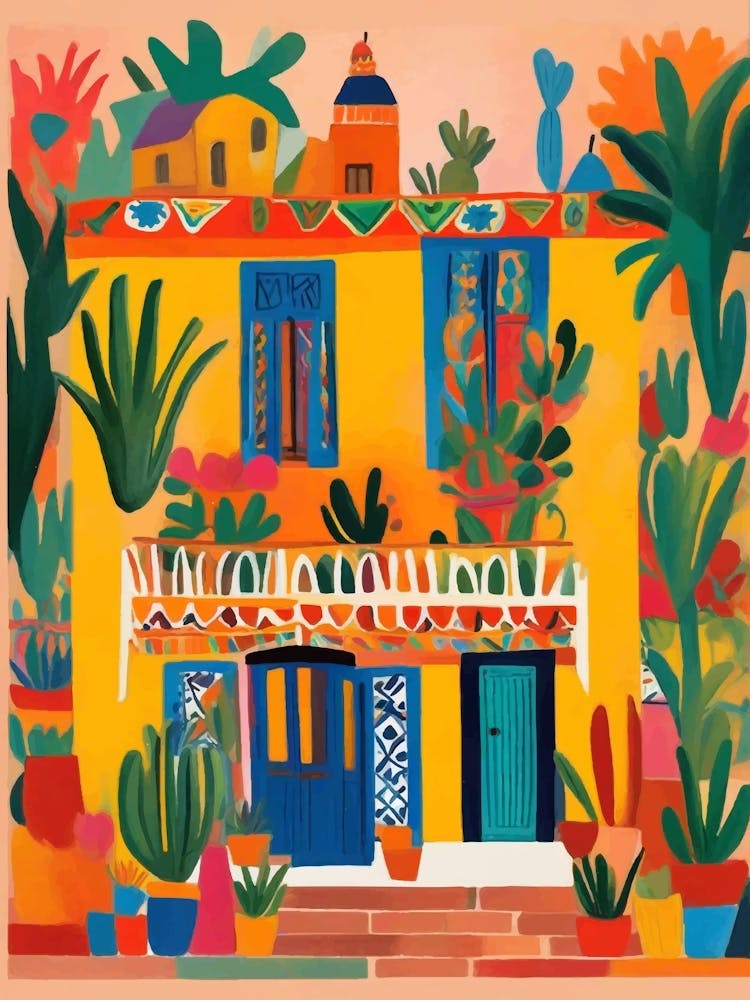 House In Mexico, colorful art