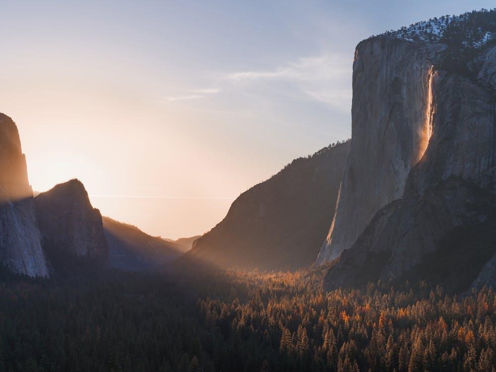 Yosemite Valley At Sunset