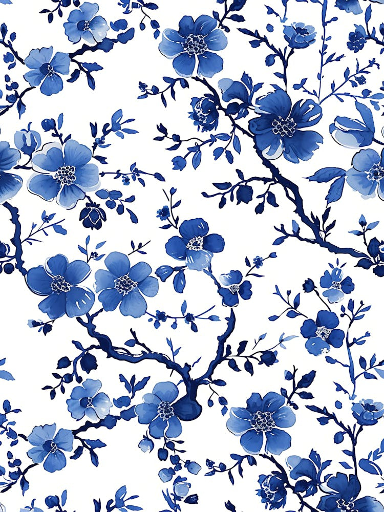 Blue And White Floral Pattern 7