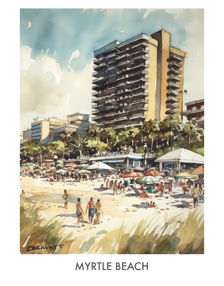Myrtle Beach Aquarell 2 Reiseplakat