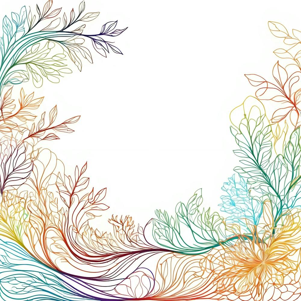 Abstract Floral Frame Vector