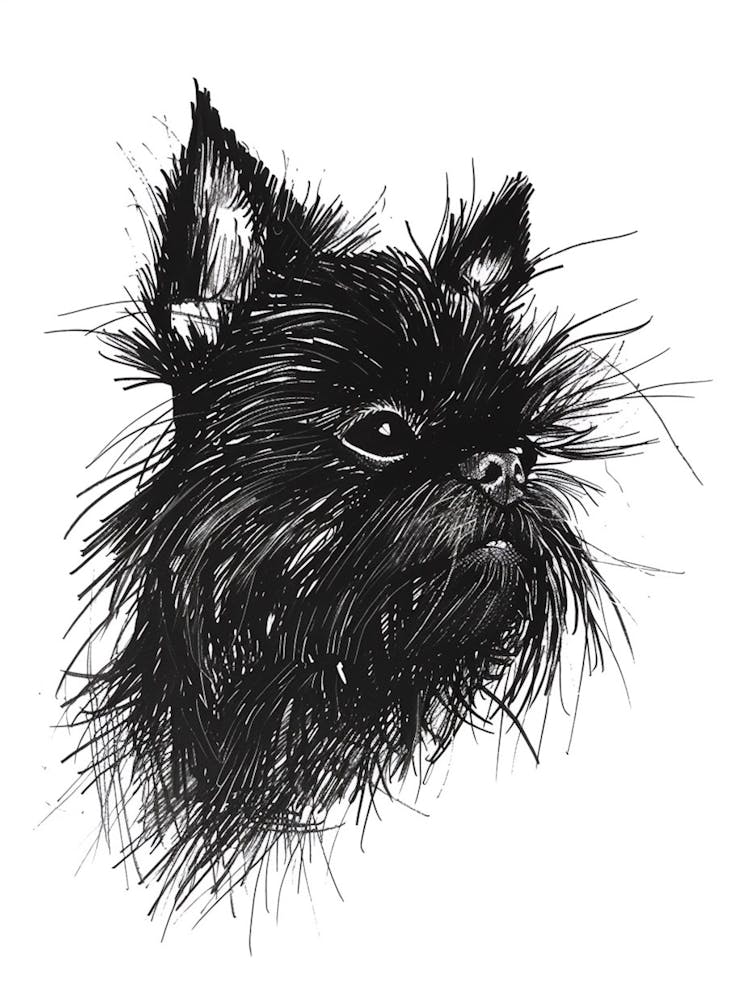 Affenpinscher Line Sketch 1