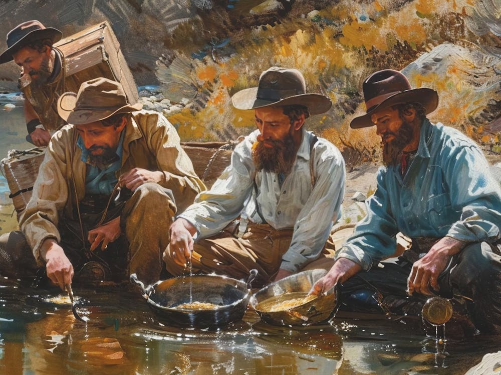 California Gold Rush Painting, Historical Canvas Art, Wall Art, Home Decor, Gift For Art Lover, Office Decoration, Canvas Print