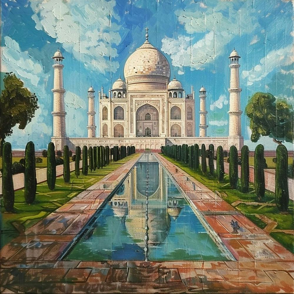 A Taj Mahal In Agra Oil Painting Illustration 1719953752 1