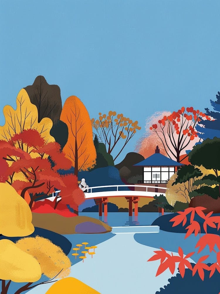 Hiraizumi Temple Japan 1 Colourful Illustration