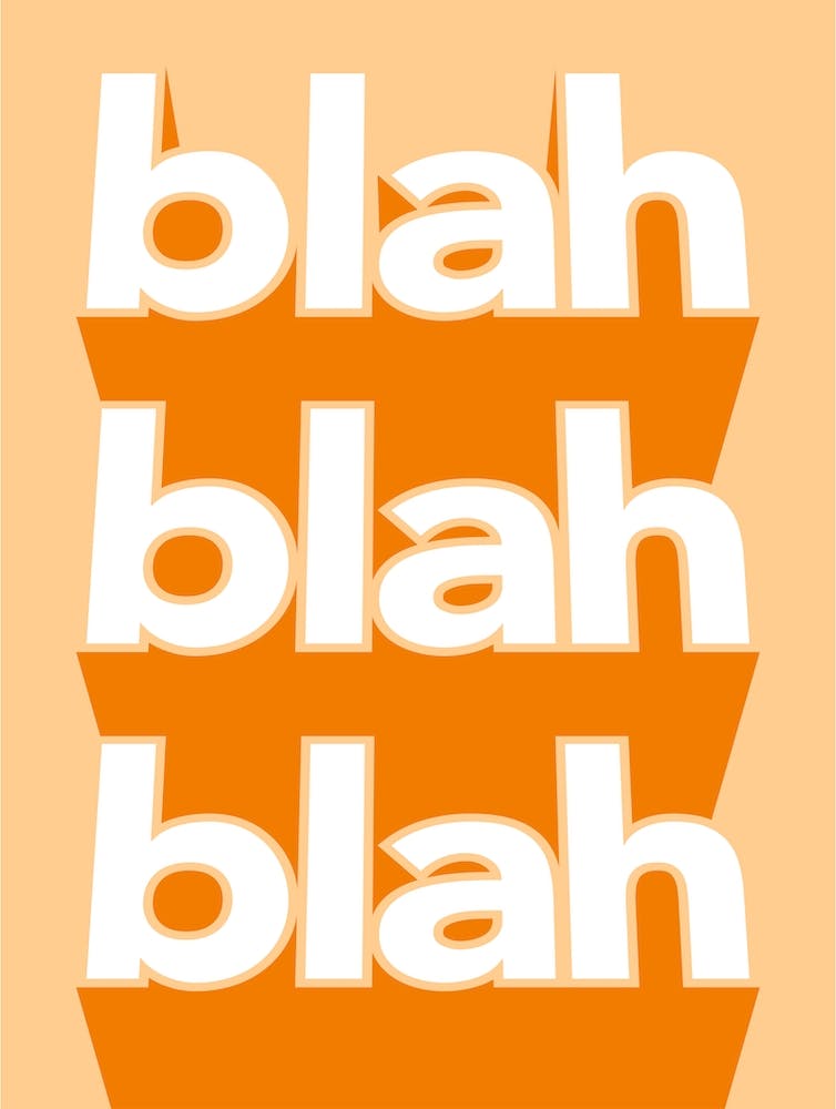 Blah Blah Blah in orange