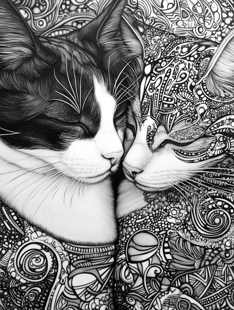 Two Cats In Love 1