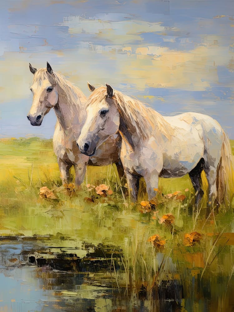Horses Painting In County Kerry, Ireland 2