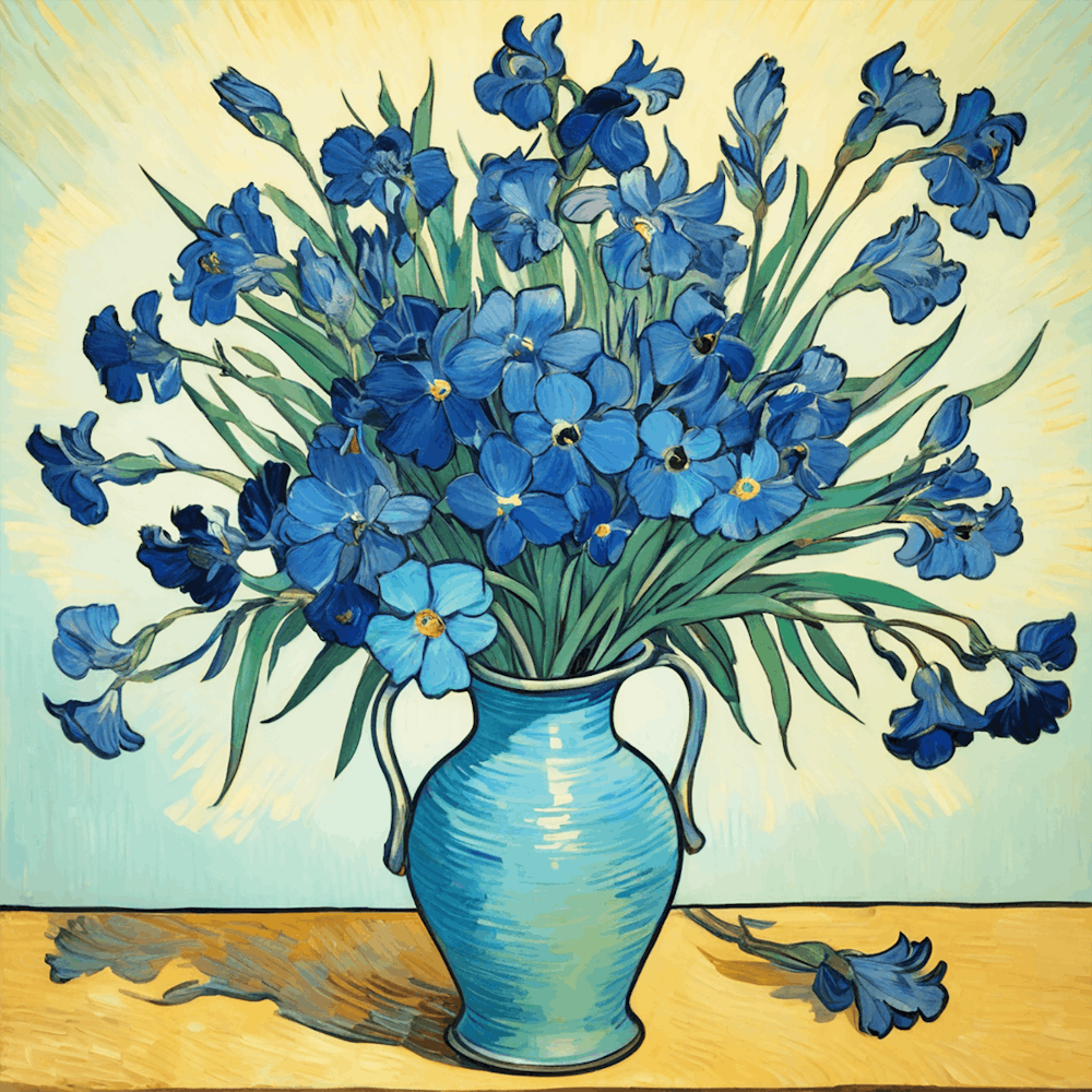 Blue Flowers In A Vase