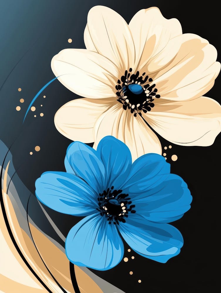 Fleurs Bleues et Blanches 5