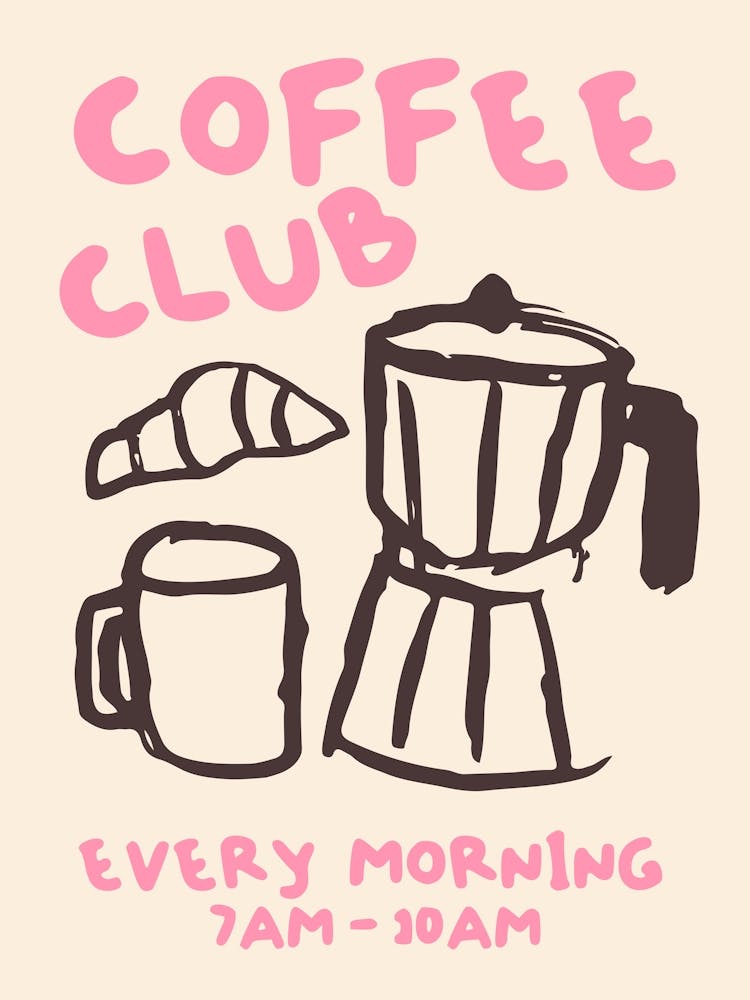 Coffee Club In Pink