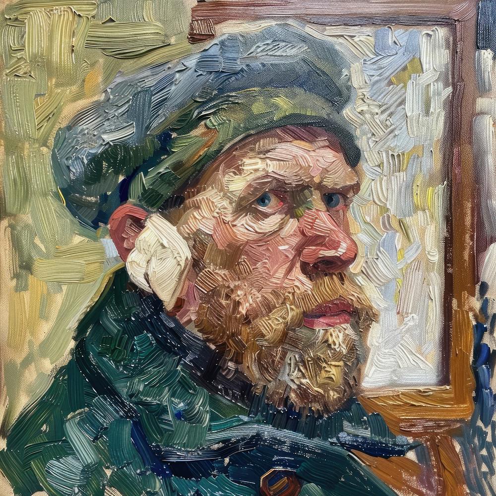 Style Van Gogh. Autoportrait de Vincent.