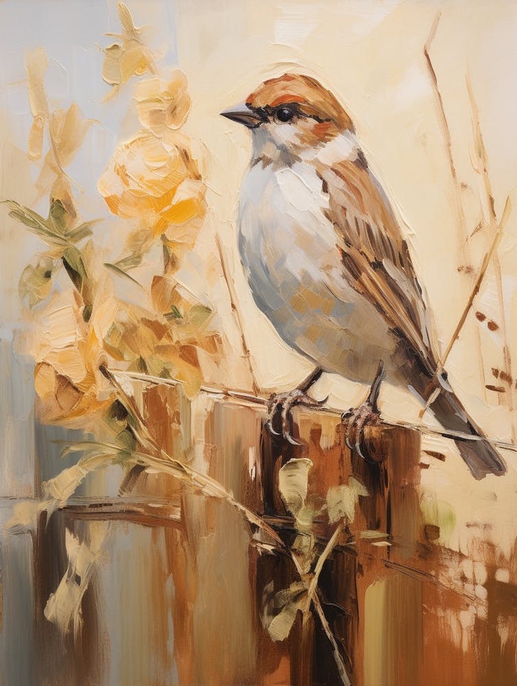 Bird Painting House Sparrow 2