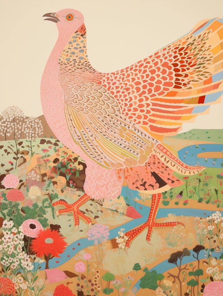 Maximalist Bird Painting Grouse 4