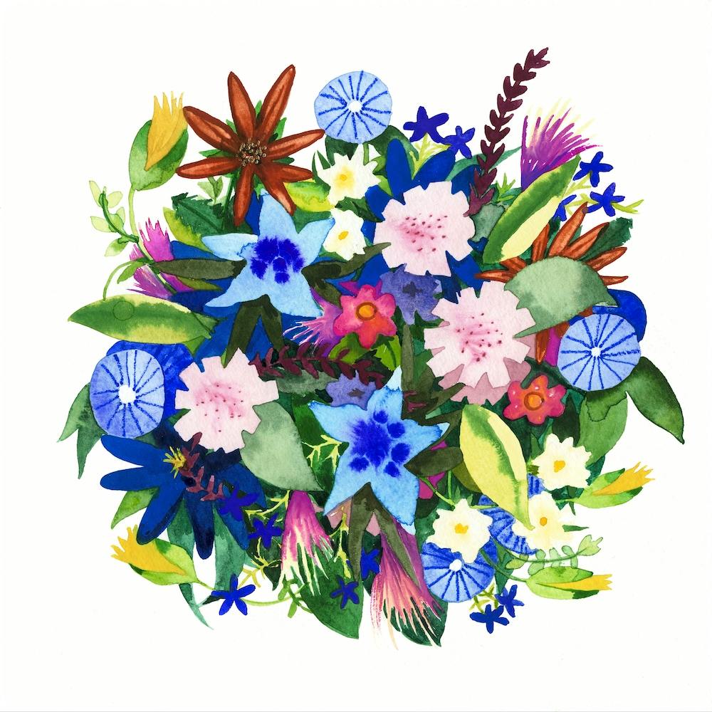 Cornflower Bouquet Square