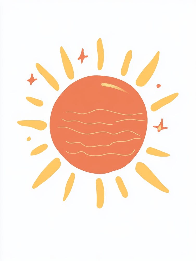 Sun On A White Background