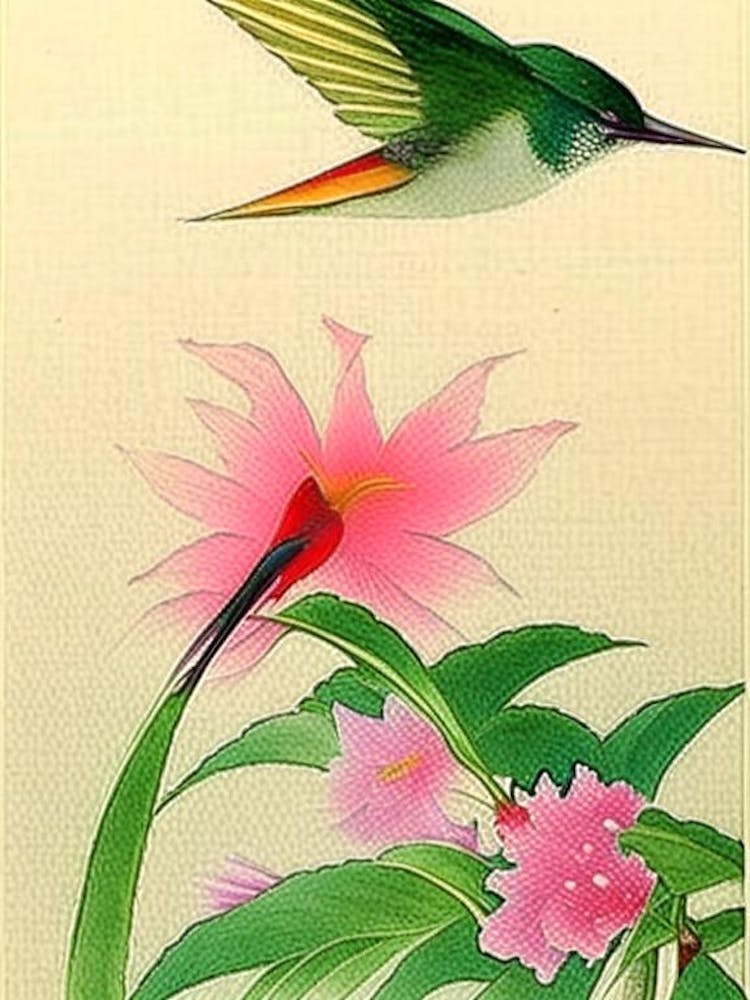 Hummingbird Japanese 5, Ukiyo E Style